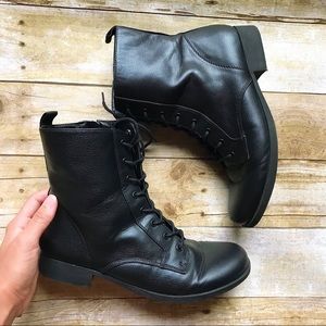Kendall Kylie Black Ankle Combat Boots